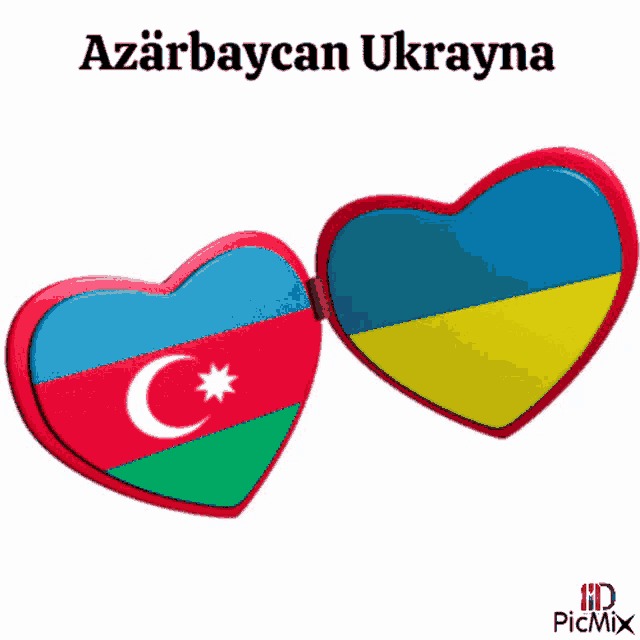 La GIF potrebbe contenere Azerbaycan, Ukrayna, Flag, Bayrağ, Азербайджан, Украина, dostluq, дружба e мир